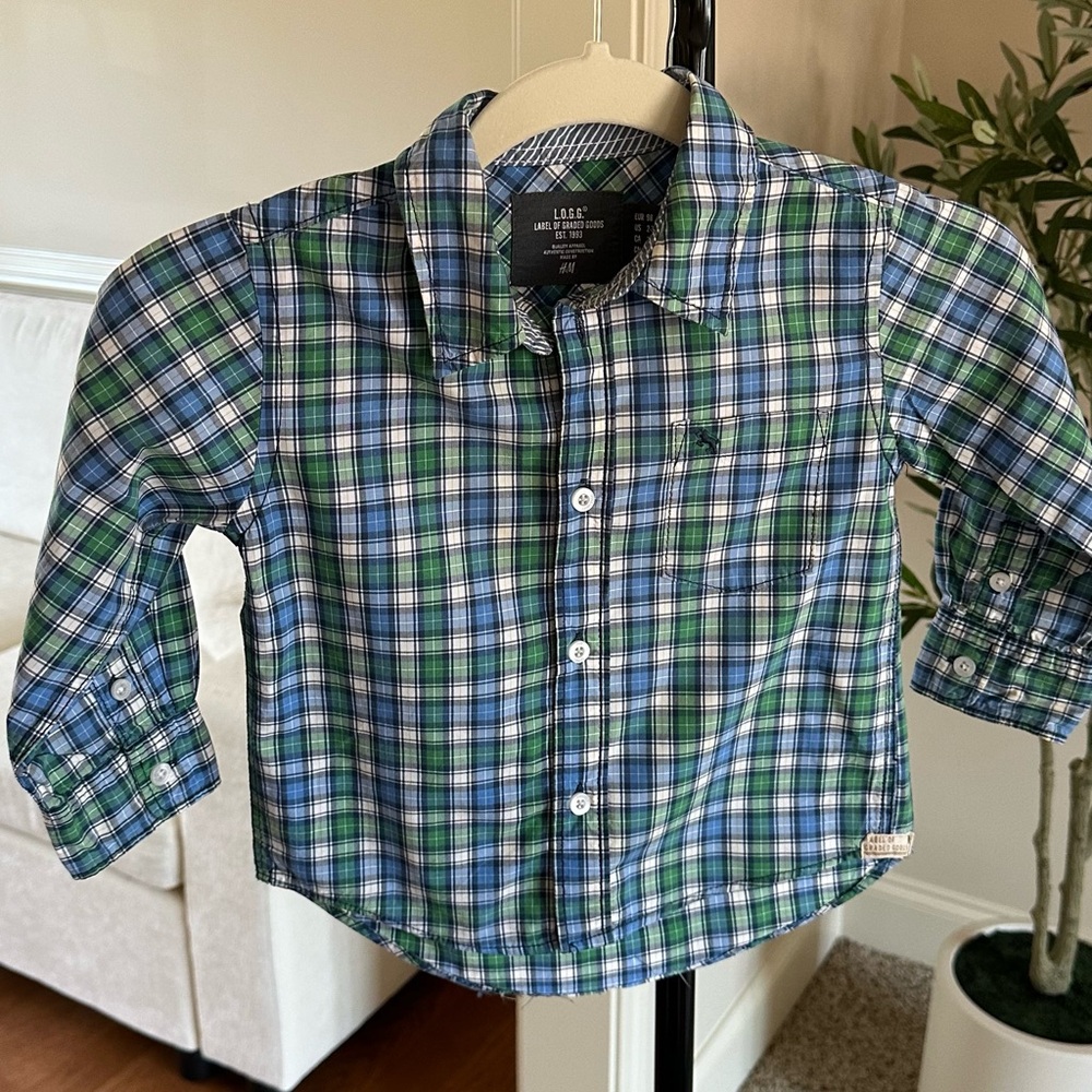 Kids Plaid Shirt - Blue and Green by Lucky Brand